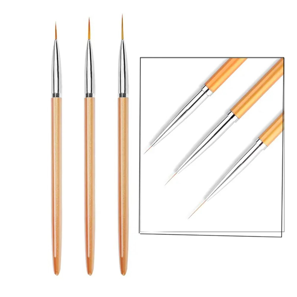 3종 골드 네일 아트 스트라이핑 브러쉬 프렌치 스타일  - Detailing Brush Set 리뷰 및 가격